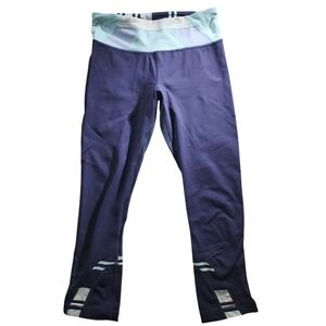 Lululemon Navy Blue Athletic Leggings Reflective Workout Running Yoga Size 4